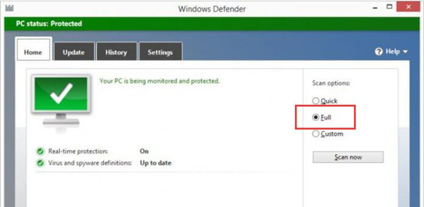 windows defender full scan