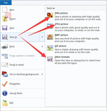 file save as in paint