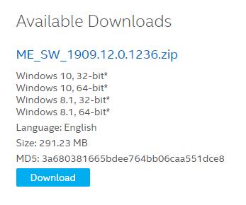 intel mei driver windows 10