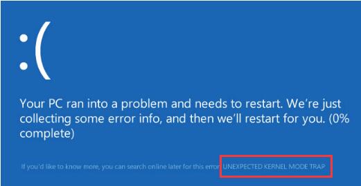 unexpected kernel mode trap