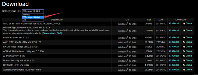 asrock x570 motherboard drivers windows 10