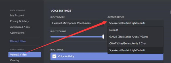 discord change output device