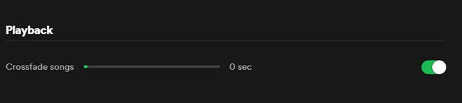 crossfade songs 0 sec
