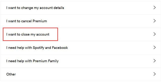 i want to close my spotify account