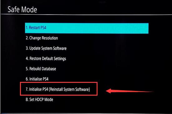 safe mode ps4 initialize ps4