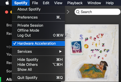 mac spotify hardware acceleration