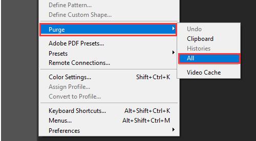 photoshop purge all