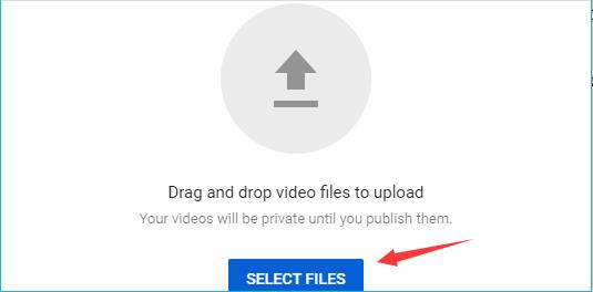 select files to upload to youtube