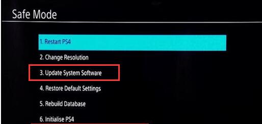 safe mode ps4 initialize ps4