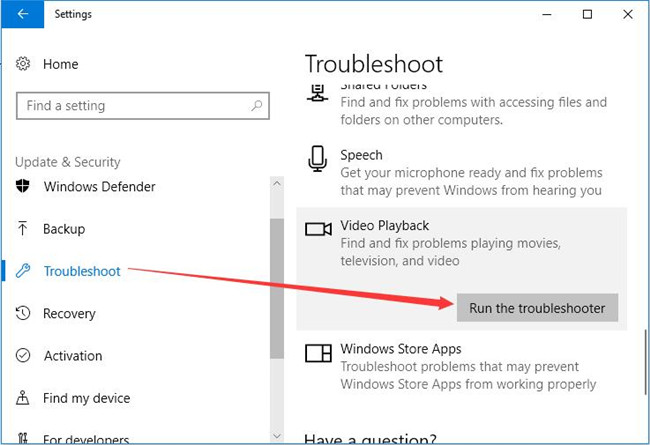 video playback troubleshooter