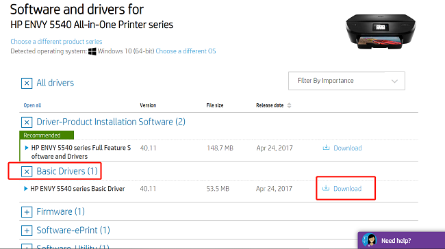 download hp envy 5540 basic driver