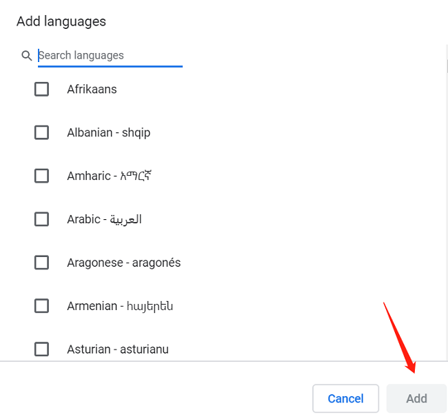 google chrome settings language add language