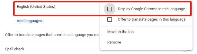 google chrome settings language back to english
