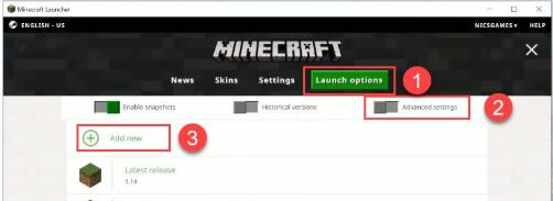 launch options in minecraft