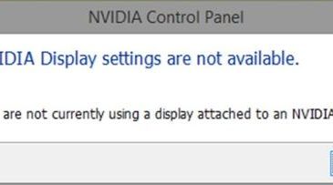 you are not currently using a display attached to an nvidia gpu