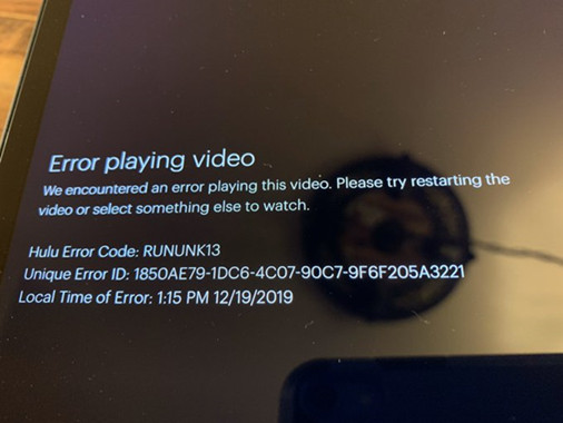 hulu error code rununk13