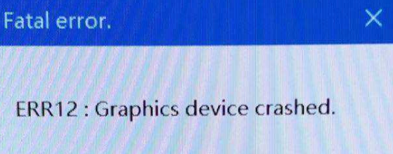 mhw err12 graphics devices crashed