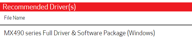 mx490 series full driver software package