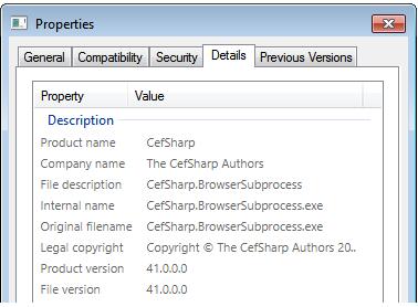 cefsharp.browsersubprocess.exe properties