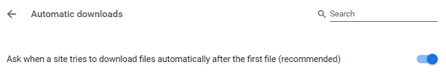 ask when a site tries to download files automatically after the first file