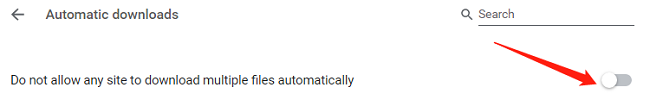 do not allow any site to download multiple files automatically