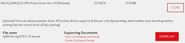 mg2522 drivers file download