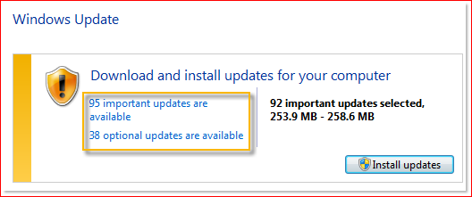 windows 7 check for updates