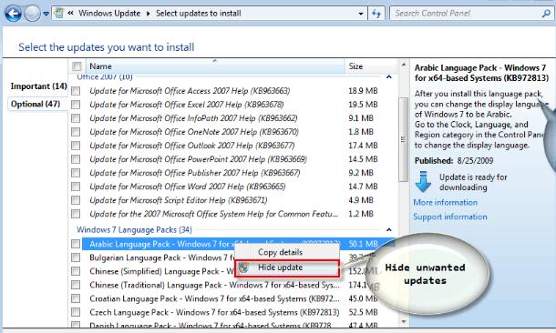 windows 7 install updates