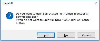 delete driver tonic associated files