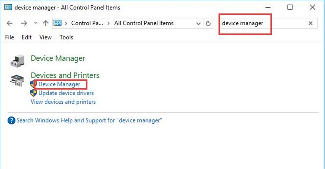 device manager control panel