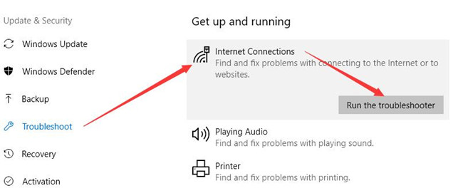 internet connection troubleshooter