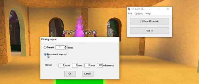 gs auto clicker clicking repeat