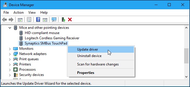 synaptics smbus touchpad not working after update