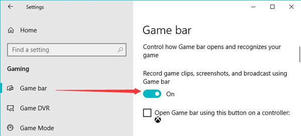 enable windows 10 game bar