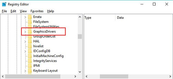 graphics driver key in registry editor