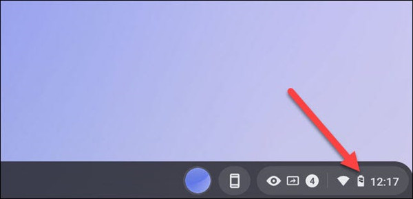 quick settings panel on chromebook