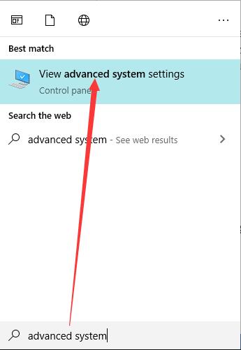 view advanced system settings