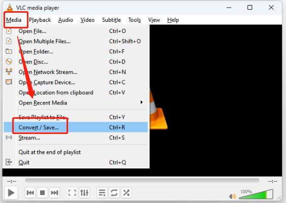 vlc media player convert save