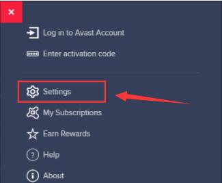 avast settings