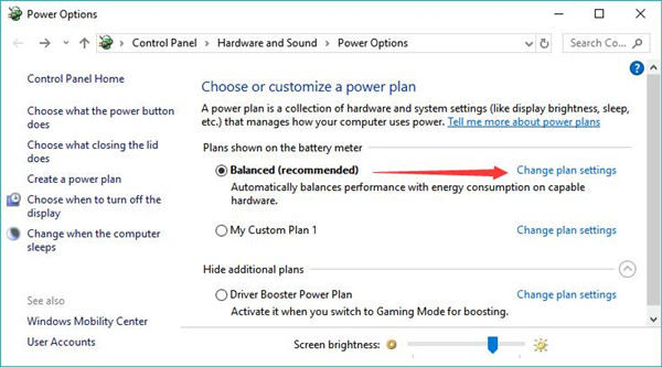 change plan settings