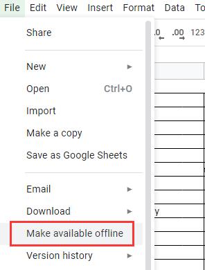make available offline google sheets