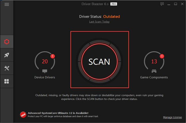 scan now driver booster