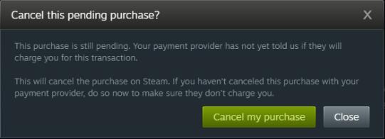 steam pending transaction error