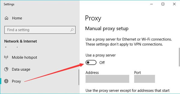 turn off proxy and vpn