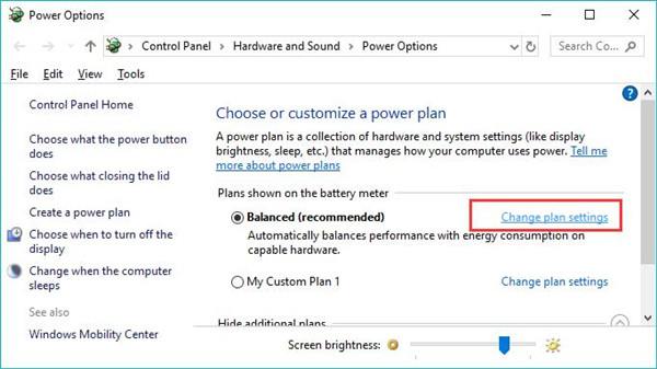 change plan settings