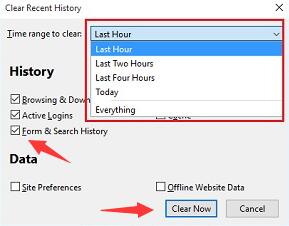 clear recent history firfox