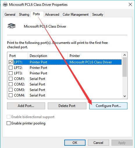 configure port under ports