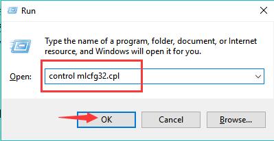 control mlcfg32.cpl