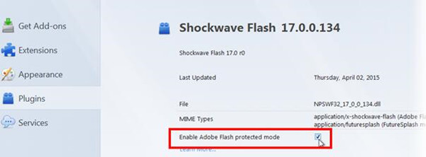 disable adobe protected mode