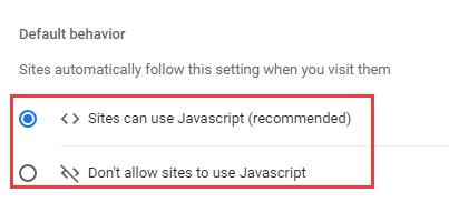 disable javascript